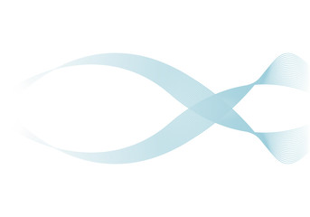 Espiral de color azul claro sobre fondo blanco.