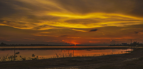 Naklejka premium mekong river laos Vientiane side