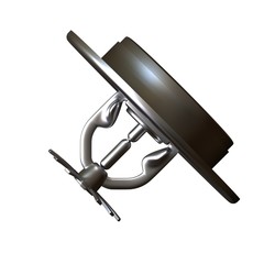 Fire sprinkler on white background, isolate. 3D rendering of excellent quality in high resolution. It can be enlarged and used as a background or texture.