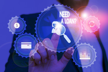 Conceptual hand writing showing Need A Loan Question. Concept meaning asking he need money expected...