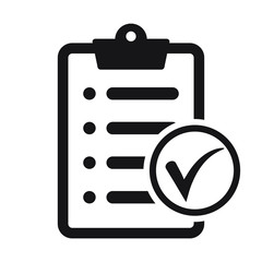 Fototapeta premium Checklist icon flat style isolated on background. Checklist sign symbol for web site and app design.