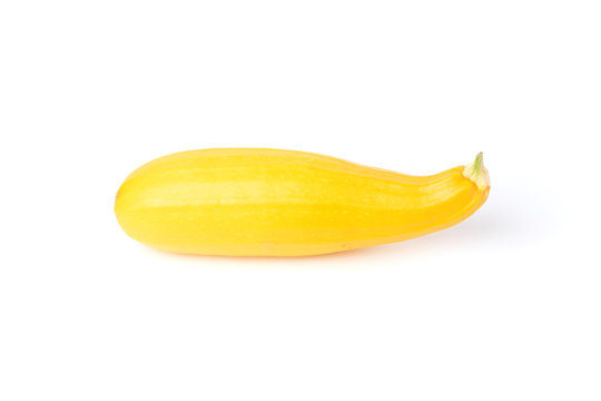 fresh ripe yellow zucchini squash isolated on a white background. natural organic food