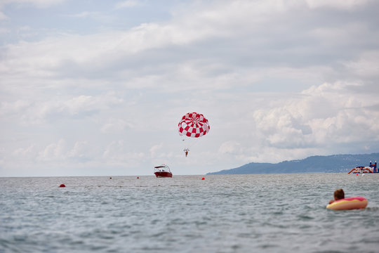 Parachute over the black sea