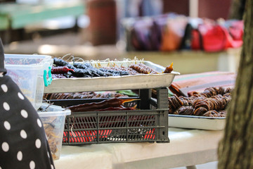Georgian Traditional PowerBar is a Sweet Named Churchkhela, which Georgian Warriors Used to Snack. Best Tasting Nut and Grape Dessert Comes from Kakheti Region, because of the variety of vineyards.