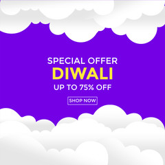 ornate decoration diwali sale vector UP TO 75% OFF vector illustration design. banner and card