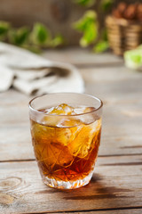 Old fashioned italian cocktail negroni with gin, campari, martini vermouth