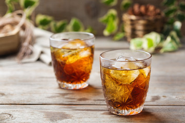 Old fashioned italian cocktail negroni with gin, campari, martini vermouth