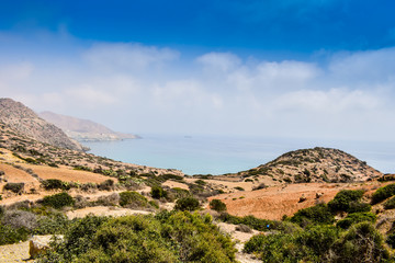 Panoramic View of Tibouda Beach, Mediterranean Moroccan Coast, Morocco