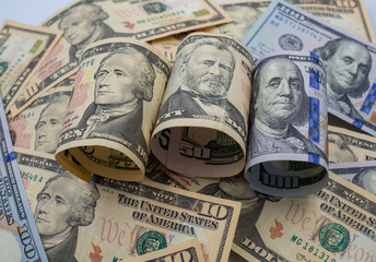 Dollar notes for money concept background