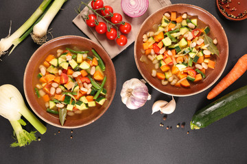 mixed vegetable and broth- minestrone