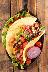 sandwich wrap with vegetable and beef- fajita, burrito