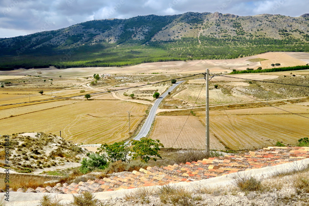 Poster campagne en andalousie vue du ciel.