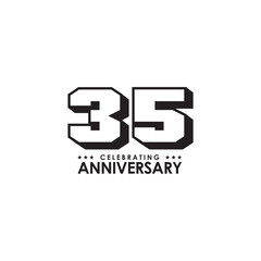 35th years celebrating anniversary logo design emblem vector template
