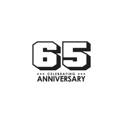 65th years celebrating anniversary logo design emblem vector template