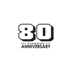80th years celebrating anniversary logo design emblem vector template