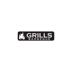 Grill barbecue logo design vector illustration template