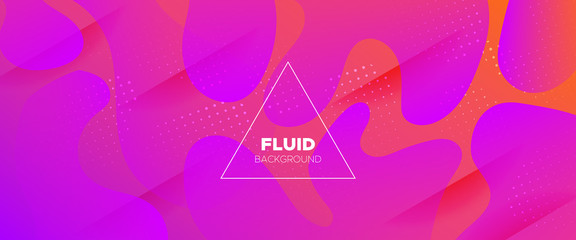 3d Fluid Background. Light Gradient Brochure. 