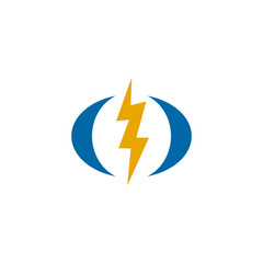 Lightning bolt flash logo design vector template