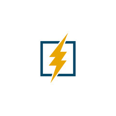 Lightning bolt flash logo design vector template