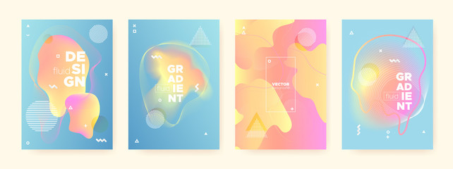 Colorful Flow Waves. Pastel Memphis Brochure. 