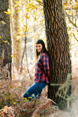 Girl enjoy at park in autumn