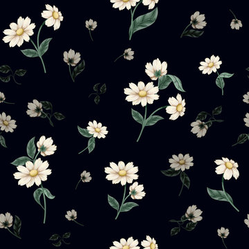 Seamless floral pattern with ditsy flowers. Vector. © Yumeee