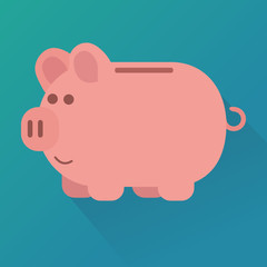 Cochon tirelire (flat design)