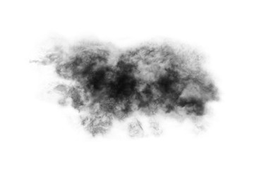 Textured Smoke,Abstract black,isolated on white background