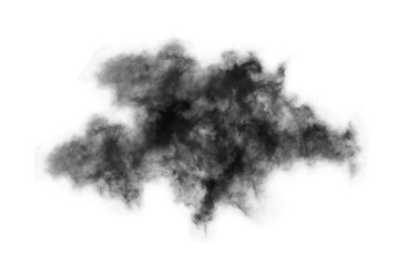 Textured Smoke,Abstract black,isolated on white background