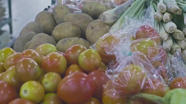 Fresh and Large Tomatoes in Traditional Markets - Hand Held 