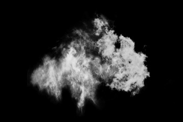 Textured cloud,Abstract black,isolated on black background