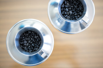 coffee beans in canister
