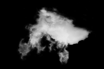 Textured cloud,Abstract black,isolated on black background