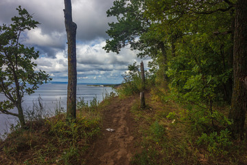 view from the cliff in Togliatti to the Volga - 296116517