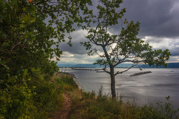 view from the cliff in Togliatti to the Volga - 296116767