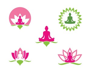 Meditation logo template vector icon