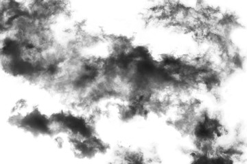 Textured Smoke,Abstract black,isolated on white background