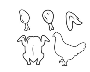 fried chicken icon logo illustration