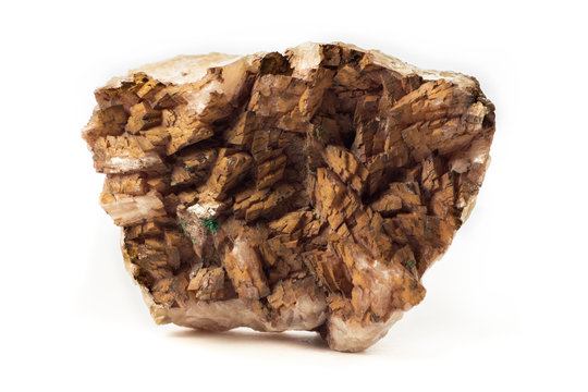 Rock of siderite mineral from Spain isolated on a pure white background