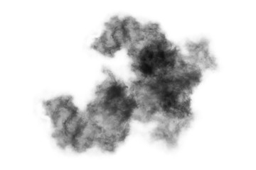 Textured Smoke,Abstract black,isolated on white background