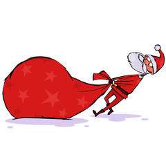 Santa's very hard work illustration