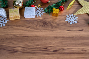 Christmas and New Year holidays background from above.