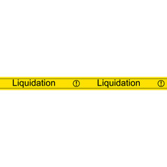Barricade tape.  Signal tape with the inscription "Liquidation". Warning. Flat style. Vector illustration