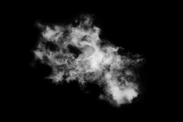 Textured cloud,Abstract black,isolated on black background