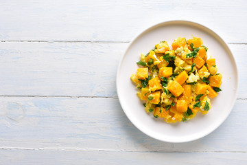 Stir-fried pumpkin with eggs