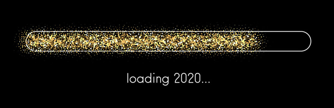 Loading 2020 New Year creative festive banner.