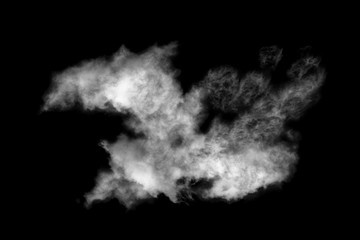 Textured cloud,Abstract black,isolated on black background