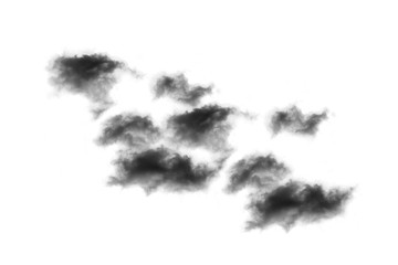 Textured Smoke,Abstract black,isolated on white background