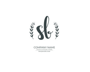 Obraz premium S B SB Initial handwriting logo design. Beautyful design handwritten logo for fashion, team, wedding, luxury logo.