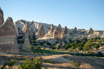 Naklejka na ściany i meble Hoodoos at Göreme, Open air UNESCO world heritage site Museum in Cappadocia, Turkey